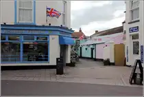 Teignmouth, pastellfarbene Geb�udeanstriche am Nortumberland Place. 28.05.2012

