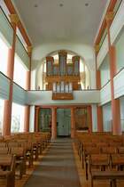 Kandern, die Orgel in der evangelischen Kirche stammt vom Silbermannschler Merklin, Mai 2012