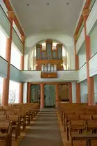 Kandern, die Orgel in der evangelischen Kirche stammt vom Silbermannsch�ler Merklin, Mai 2012