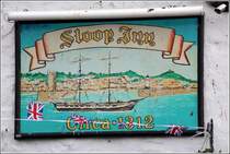 St. Ives, Wirtshausschild der Sloop Inn. 02.06.2012