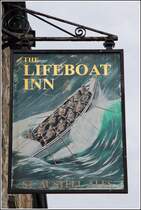 St. Ives, Wirtshausschild der Lifeboat Inn. 02.06.2012