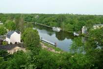 Bernburg, Blick vom Schlo auf die Saale, Mai 2012