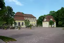 Bad Lauchstedt, historische Badgeb�ude in den Kuranlagen, Mai 2012