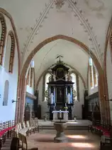 Kl�tz, Chor der St. Marien Kirche, Barockaltar Anfang des 18. Jahrhunderts (12.07.2012)