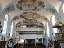 Markt Wald, Orgelempore der Maria Himmelfahrt Kirche, Kreis Unterallg�u (18.07.2012)