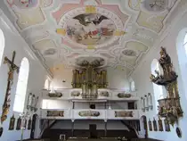 Tussenhausen, Orgelempore der St. Martin Kirche, Kreis Unterallg�u (18.07.2012)
