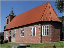 Die ev. luth. Kirche in Seefeld, einem Ortsteil der Gemeinde Stadland. 15.08.2012