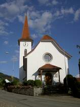 Oeschgen, Kath. St. Kosmas und Damian Kirche, erbaut 1911, Bezirk Laufenburg (21.07.2012)