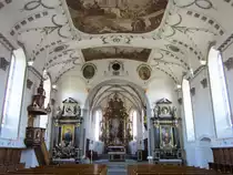 Menzingen, Alt�re der St. Johannes Kirche, Hochaltar von 1639 (11.08.2012)