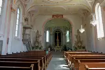 St�hlingen, der Innenraum der Pfarrkirche Hl.Kreuz, Aug.2012