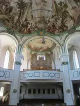 Egling a. d. Paar, Orgelempore der St. Vitus Kirche, Deckenfresken von Christian 
Thomas Wink (12.08.2012)