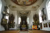 Graben, Kath. Kirche St. Ulrich und Afra, erbaut von 1504 bis 1505, barocke 
Ausstattung von 1787, Kreis Augsburg (10.07.2011)