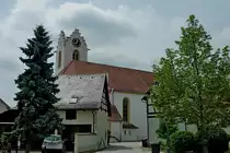 Aach, die Pfarrkirche St.Nikolaus, geht zur�ck auf die Zeit um 1150, Juli 2012