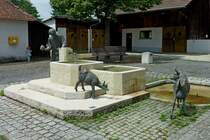 Aach, neugestalteter Brunnen von 1989, Juli 2012