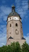 Kirchturm von St. Jakobi am Markt (Sangerhausen, Kreis Mansfeld-S�dharz in Sachsen-Anhalt, Juni 2012)