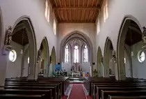 Eschbach, der Innenraum der St.Agnes-Kirche, Juli 2012