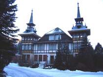 Altes Hotel im dunklen Selketal bei -20 Grad, Alexisbad 14.01.06