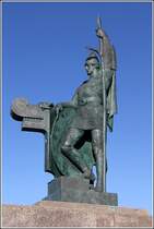 Das Ing�lfur Arnarson Denkmal in Reykjavik. Mit ihm begann zwischen 870 und 930 die Landnahme Islands. 18.09.2012