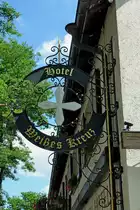 Neuenburg am Rhein, Hotel  Wei�es Kreuz  seit 1853, Sept.2012