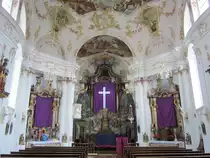 Berbling, Hl. Kreuz Kirche, Rokoko Hochaltar von Joseph G�tsch (06.04.2012)
