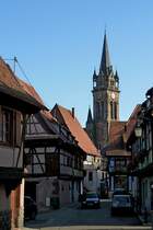 Dambach, mittelalterlicher Weinort an der Elser Weistrae, Blick zur Stephanskirche, Okt.2012