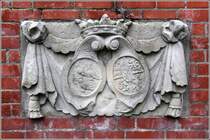 Schloss Schnebeck in Bremen-Vegesack. Wappen im Treppenaufgang. 20.10.2012