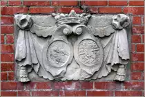 Schloss Sch�nebeck in Bremen-Vegesack. Wappen im Treppenaufgang. 20.10.2012
