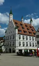 Biberach, Neues Rathaus, der sp�tgotische Backsteinbau stammt von 1497-1503, Aug.2012