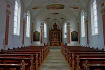 Bad Saulgau, Blick in die Liebfrauenkapelle, Aug.2012