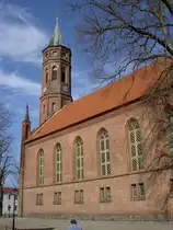 Niemegk, Neugotische Kirche St. Johannis, 1853 erbaut nach Pl�nen von Friedrich August St�ler (16.03.2012)