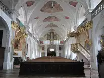 Au am Inn, Klosterkirche Maria Himmelfahrt, barocke Wandpfeilerkirche, erbaut von 1690 bis 1722 durch Baumeister Domenico Chrstoforo Zuccali, Kreis M�hldorf (30.12.2012)