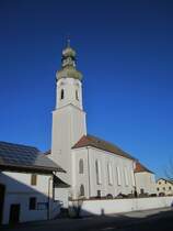 Mettenheim, St. Michael Kirche, barocke Wandpfeilerkirche, erbaut von 1717 bis 1720 
(30.12.2012)