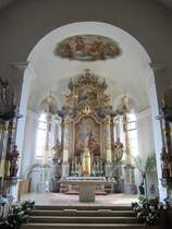 Nittenau, barocker Hochaltar der Pfarrkirche Unsere Lieben Frau, erbaut 1779 (22.04.2012) 