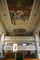 Rthenbach, Empore und Deckengemlde der St. Martin Kirche (30.10.2011)