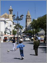 Medina Sidonia, Plaza de Espana. 
Scan eines Dias vom April 2000.


