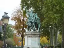 Frankreich, Paris 4e, Ile de la Cit�, Statue von Karl dem Grossen auf dem Parvis von Notre Dame de Paris, 03.11.2010


