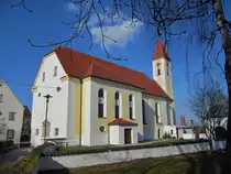 Offingen, St. Georg Kirche, erbaut von 1615 bis 1618 von Hans Christoph von 
Schellenberg, Kreis G�nzburg (26.03.2012)