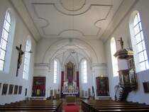 Offingen, St. Georg Kirche, Rokoko Hauptaltar im Chor (26.03.2012) 