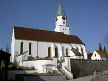 Rettenbach, St. Ulrich Kirche, erbaut Ende des 14. Jahrhunderts, Kreis G�nzburg 
(26.03.2012)