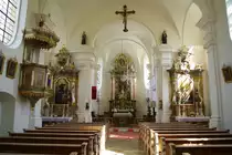 Wattenweiler, Kanzel und Alt�re der Wallf. Kirche Maria Feldblume (15.09.2011)