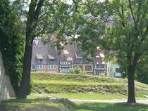Blick vom Petersberg auf Fachwerkhuser am Domplatz. 17.6.2007