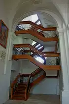 Obermarchtal, Treppenaufgang zur Orgelempore in der Klosterkirche, Aug.2012
