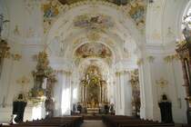 Schftlarn, Altre und Kanzel der St. Dionysius Klosterkirche, Stuck von Johann Baptist Zimmermann, Altre von Johann Baptist Straub (10.02.2013)