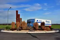 Sch�n angelegter Kreisel im Industriegebiet von Z�lpich - 29.12.2012