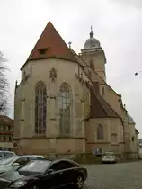N�rtingen, Ev. Stadtkirche St. Laurentius, sp�tgotische dreischiffige Hallenkirche 
(17.02.2013)