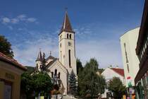 Der berhmte Weinort Tokaj in Nordungarn unweit der Grenze zur Slowakei hat einen
wunderschn restaurierten Stadtkern.
Aufnahme am 29.08.2012.