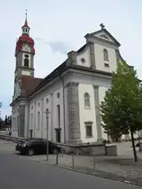 Ruswil, St. Mauritius Kirche, erbaut von 1781 bis 1783 von den Vorarlbergern 
Nikolaus und Jakob Purtschert, Sp�tbarock (24.06.2012)