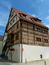 Riedlingen, das Ackerbrgerhaus  Schne Stiege  von 1556, heute Stadtmuseum, Aug.2012