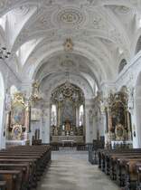 Hall, Langschiff der Jesuitenkirche, Hochaltarbild von 1609 (01.05.2013)