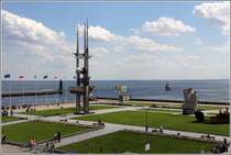 Gdynia. Auf dem Ende der Sdmole ist ein kleiner Park angelegt worden. 14.05.2013